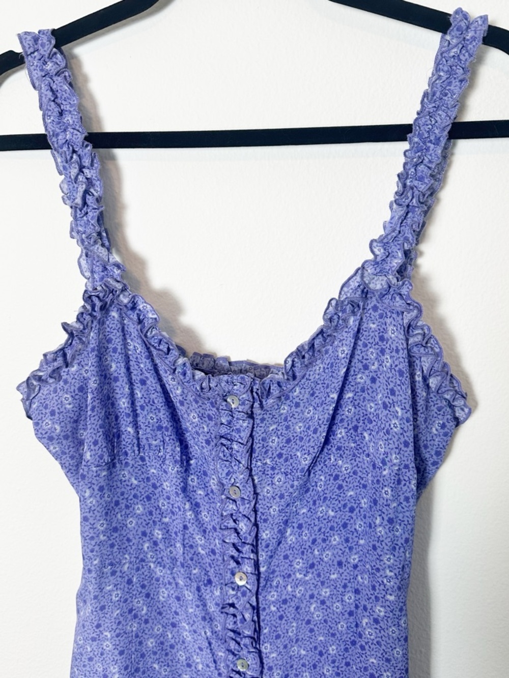Réalisation Par The Julia 100% Silk Mini Dress Purple Haze Ditsy Floral Print L - Picture 5 of 10